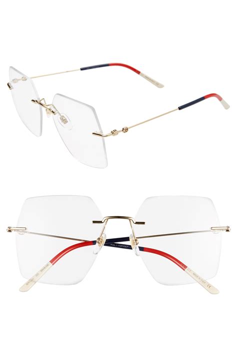 gucci 55mm rimless square optical glasses|Gucci 55mm Square Optical Frames .